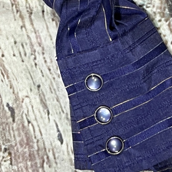 Western Pearl Snap Purple Striped Cowboy Rockabilly Rancher Button Down - Picture 4 of 7